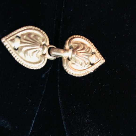 R&M Richards Velvet ‘gold’ hook closure long jacket 12P - Picture 3 of 16